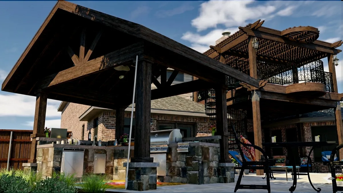 3D render of Flower Mound pavilion — designed 2015