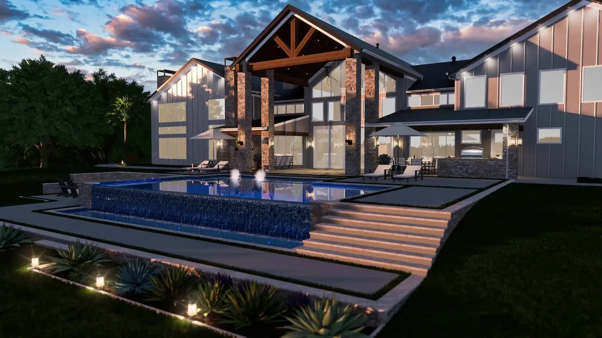 Contemporary hillside home with infinity pool