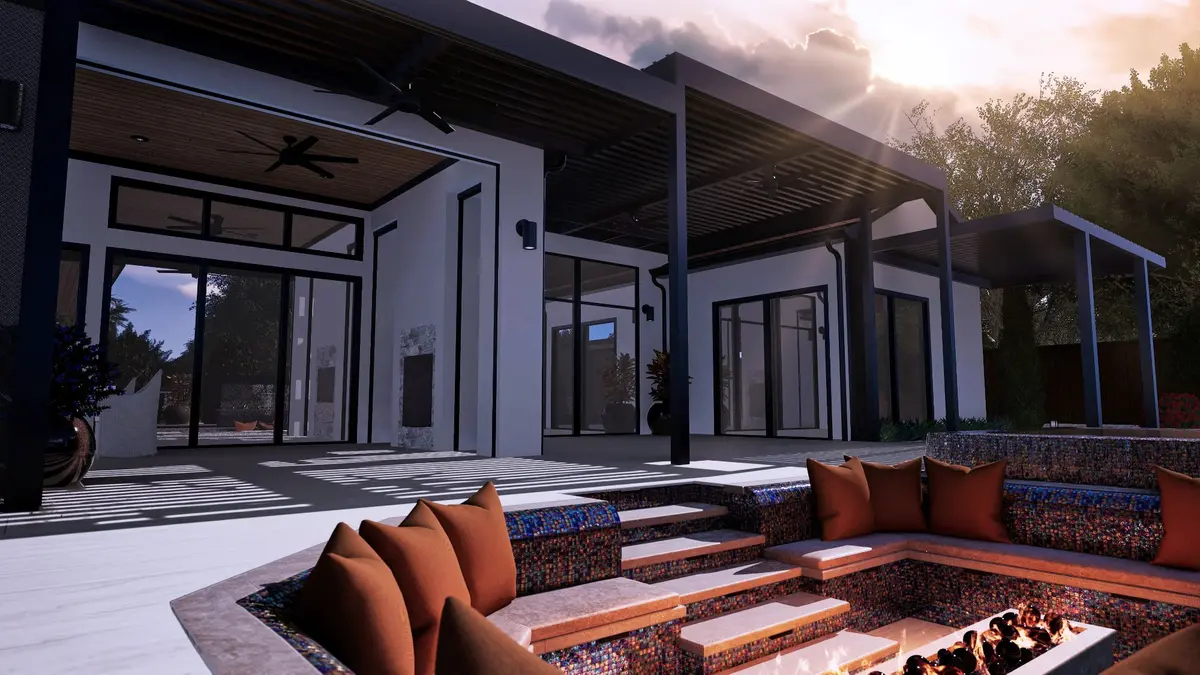 Tropical resort pool with lazy river