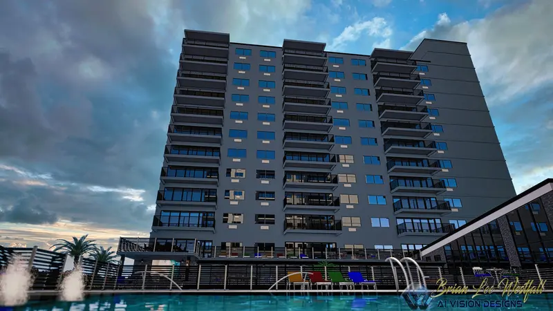 AI-enhanced high-rise facade visualization powered by dual RTX 4090 GPUs