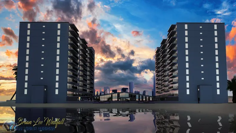 Photorealistic 3D rendering of beachfront condominium for forensic visualization demonstration