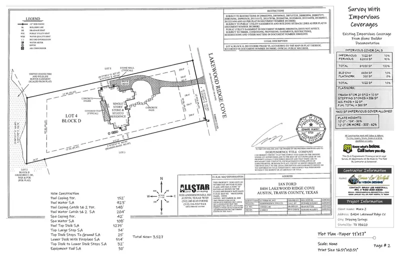 Property survey site view for pool permit application