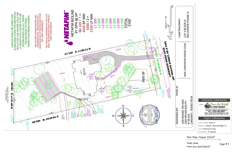 Septic system survey for pool construction clearance