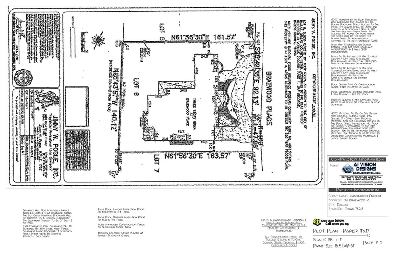 Property survey document for pool permit application