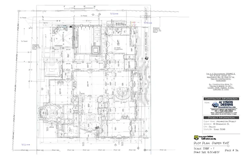 Pool construction overlay on home floor plan
