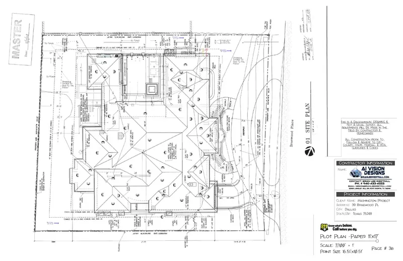 Site plan with roof overlay for pool construction permits